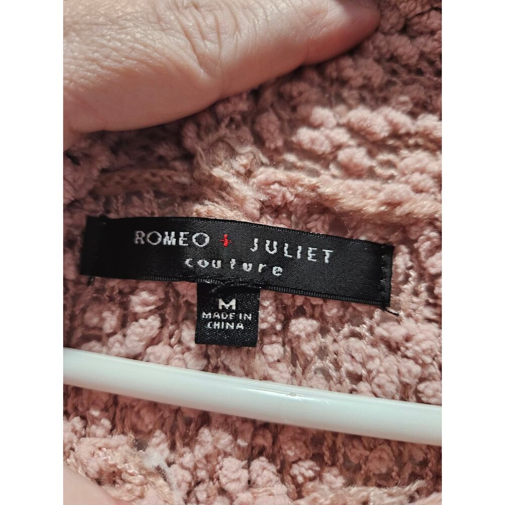 Romeo and Juliet Couture Popcorn Sweater Cowl Neck Rose Pink Size M Cape Shrug - Picture 2 of 8
